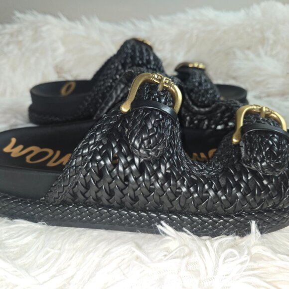 Sam Edelman Reid Woven Double Buckle Platform Sandals - Picture 6 of 9